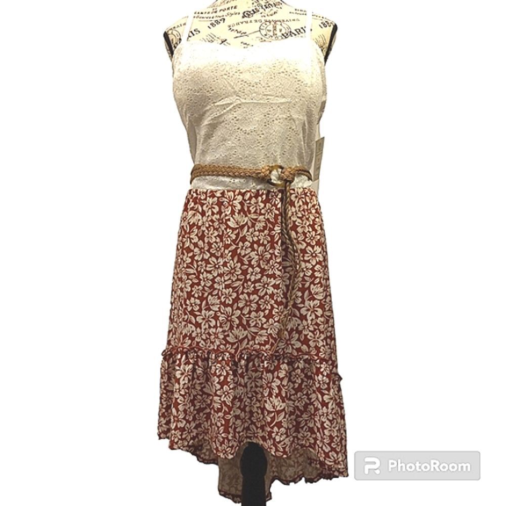 Women 3 New Floral Lace High Low Asymmetrical Sweetheart Neckline Dress Slimming